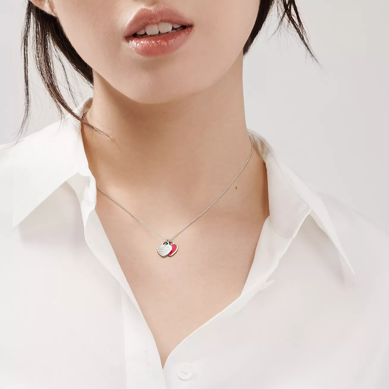 Return to Tiffany® Red Double Heart Tag Pendant